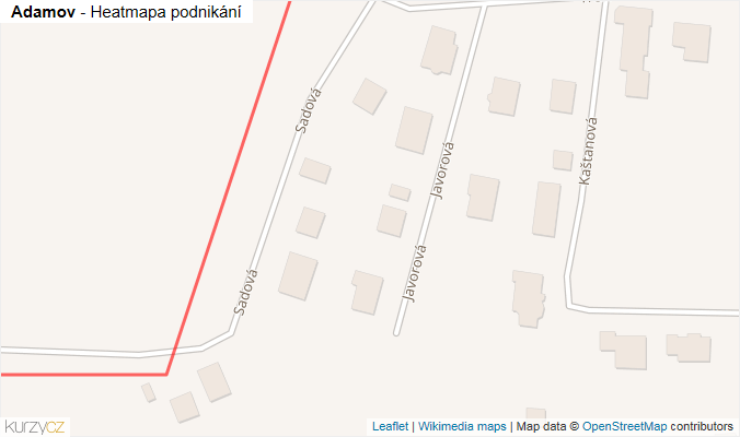 Mapa Adamov - Firmy v obci.