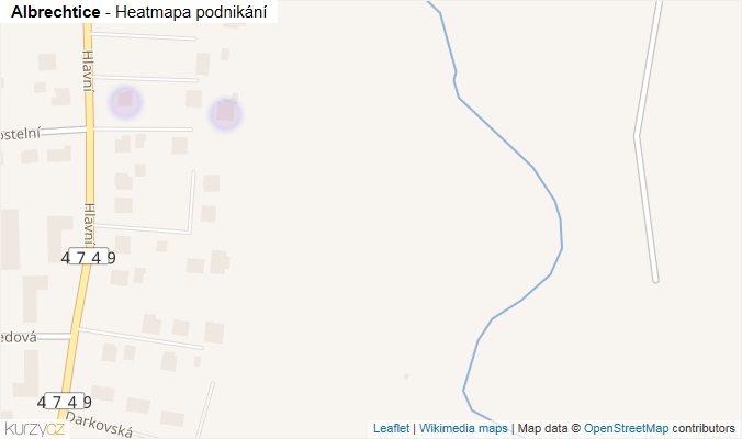 Mapa Albrechtice - Firmy v obci.