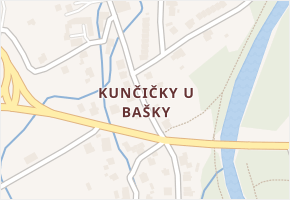 Kunčičky u Bašky v obci Baška - mapa části obce