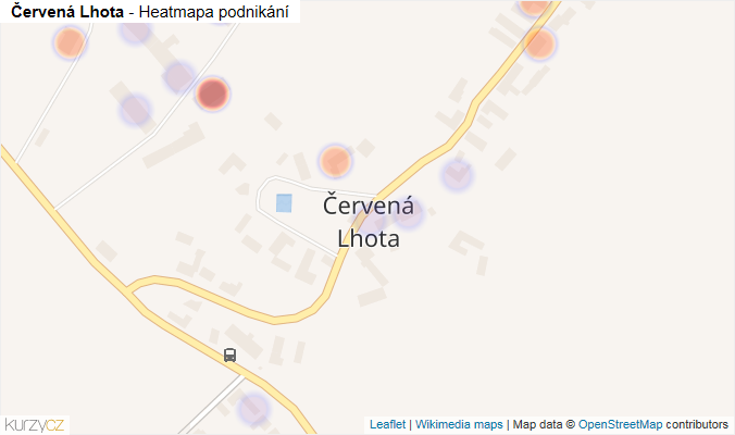 Mapa Červená Lhota - Firmy v části obce.