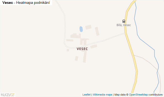 Mapa Vesec - Firmy v části obce.