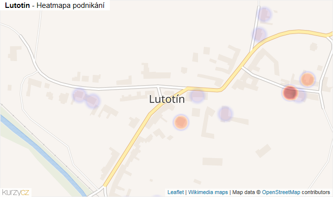 Mapa Lutotín - Firmy v části obce.