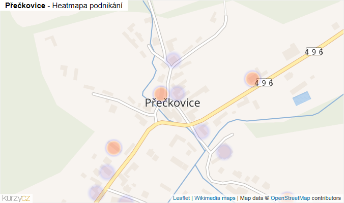 Mapa Přečkovice - Firmy v části obce.