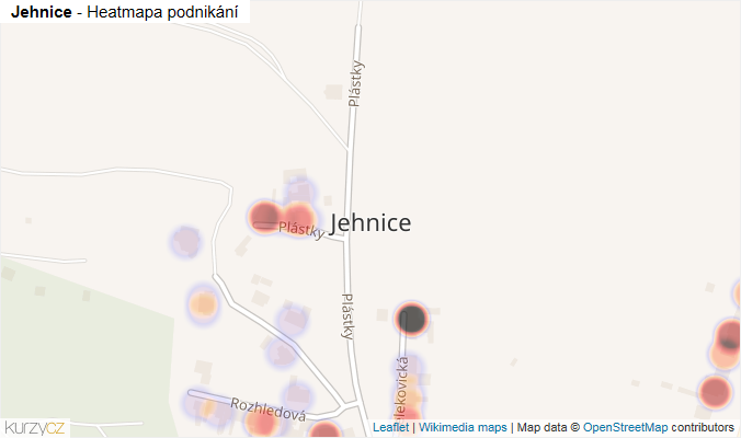 Mapa Jehnice - Firmy v části obce.