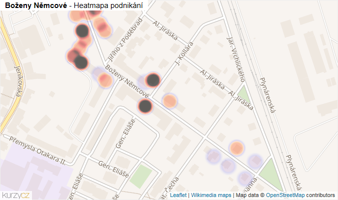 Mapa Boženy Němcové - Firmy v ulici.