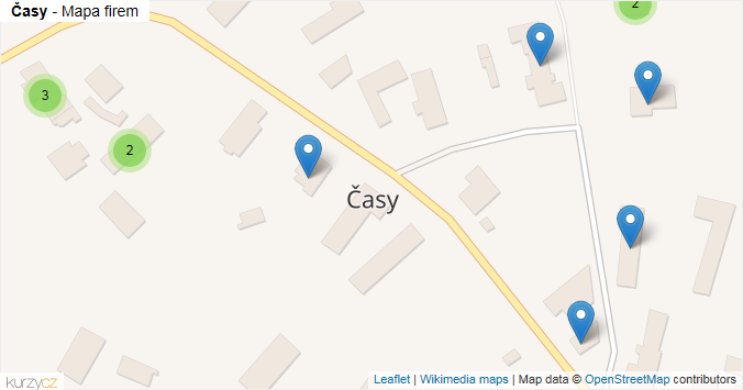 Mapa Časy - Firmy v obci.