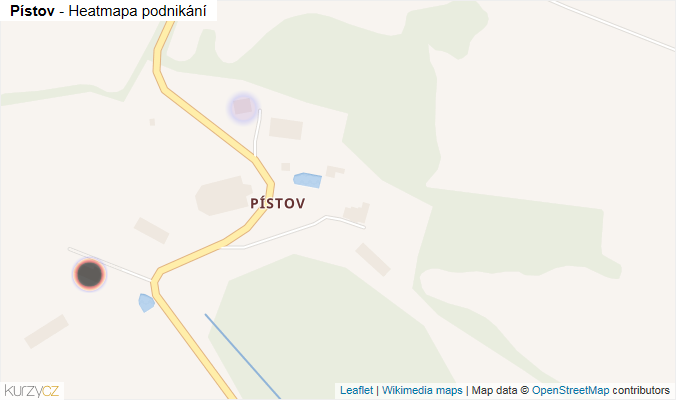 Mapa Pístov - Firmy v části obce.