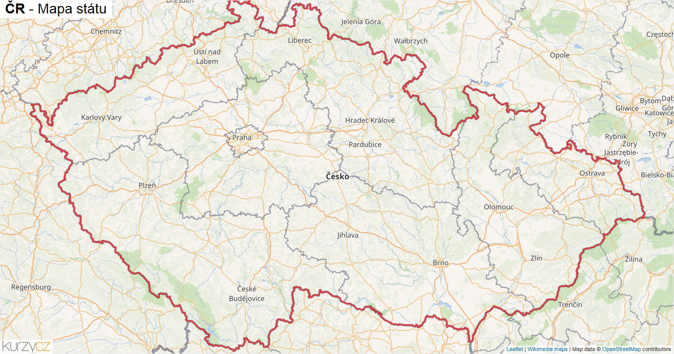 ČR - mapa státu