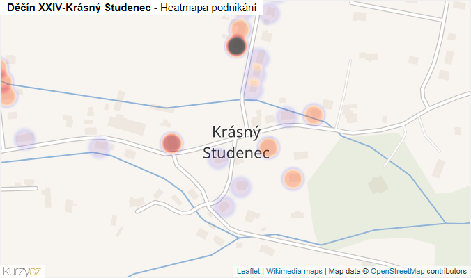 Mapa Děčín XXIV-Krásný Studenec - Firmy v části obce.