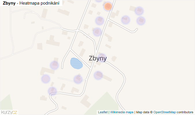 Mapa Zbyny - Firmy v části obce.