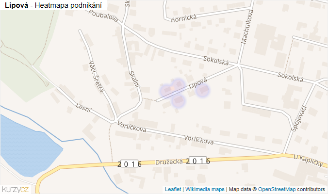 Mapa Lipová - Firmy v ulici.