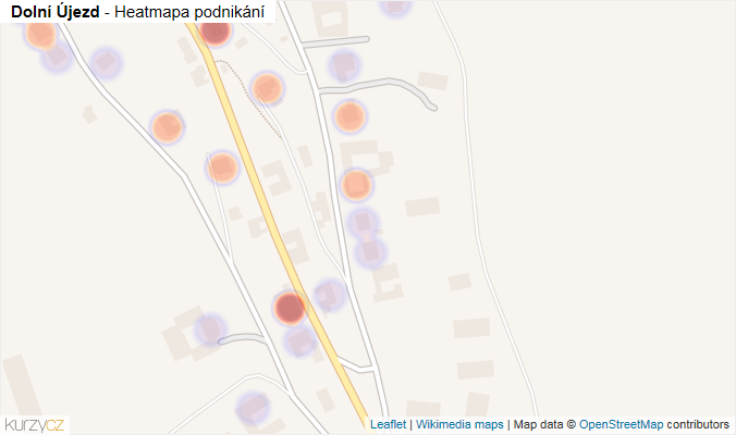 Mapa Dolní Újezd - Firmy v obci.