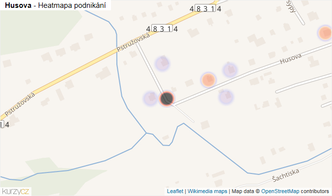 Mapa Husova - Firmy v ulici.