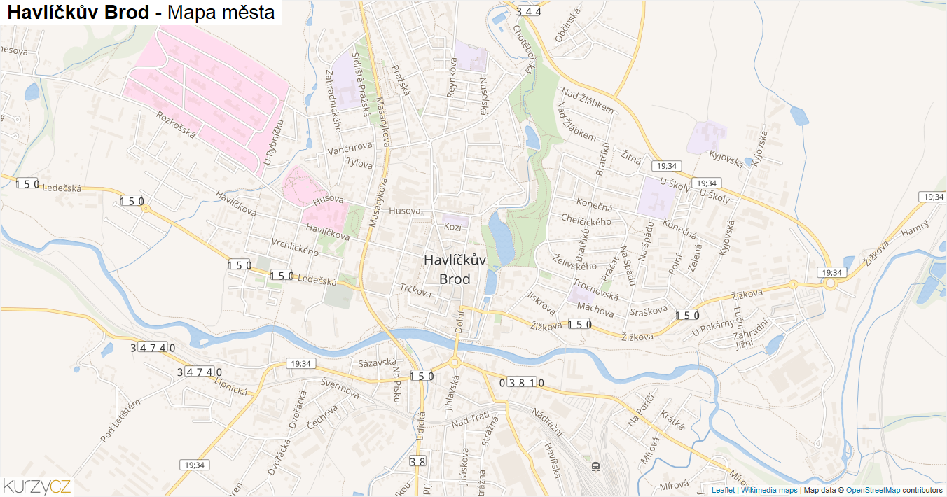 Havlíčkův Brod - mapa města