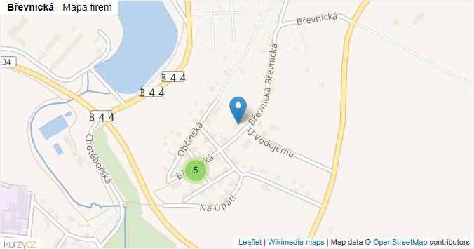 Mapa Břevnická - Firmy v ulici.
