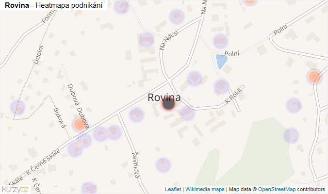 Mapa Rovina - Firmy v části obce.