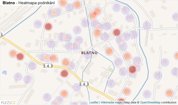 Mapa Blatno - Firmy v části obce.