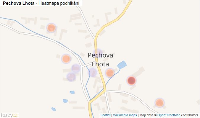 Mapa Pechova Lhota - Firmy v části obce.