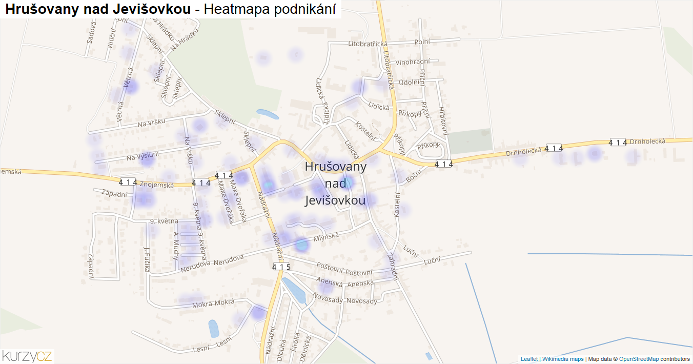 Hrušovany nad Jevišovkou - mapa podnikání