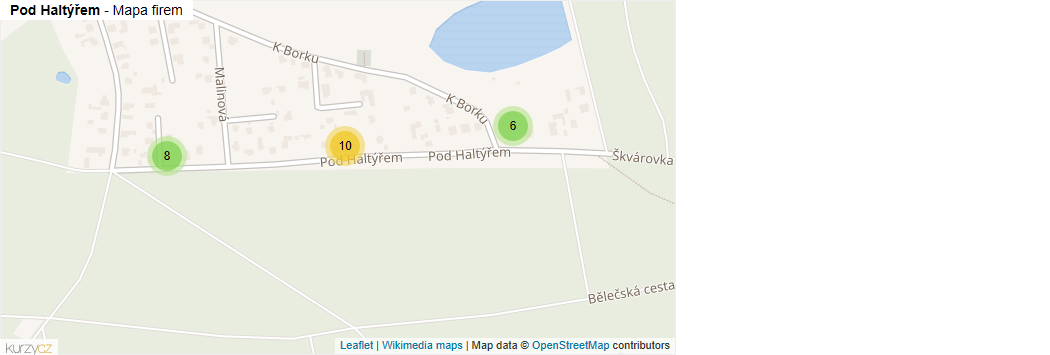 Mapa Pod Haltýřem - Firmy v ulici.