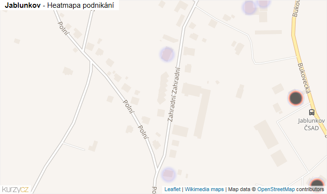 Mapa Jablunkov - Firmy v obci.