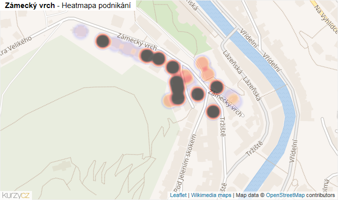 Mapa Zámecký vrch - Firmy v ulici.