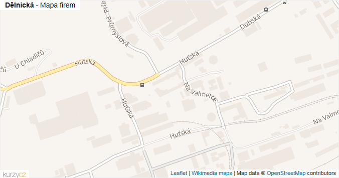 Mapa Dělnická - Firmy v ulici.