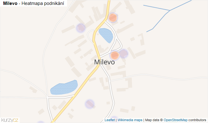 Mapa Milevo - Firmy v části obce.