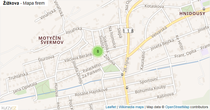Mapa Žižkova - Firmy v ulici.