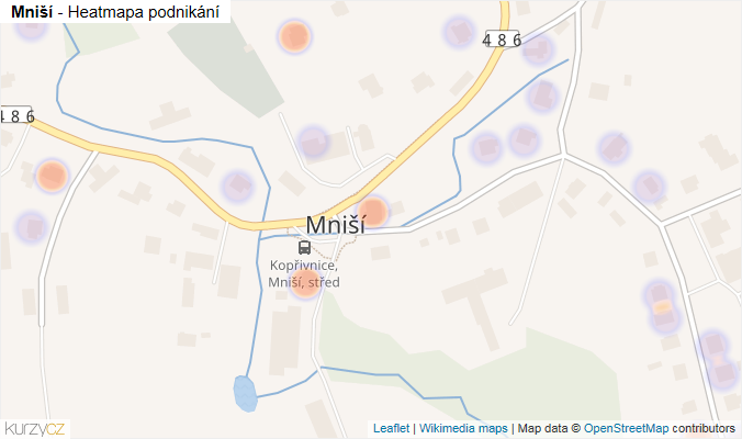 Mapa Mniší - Firmy v části obce.