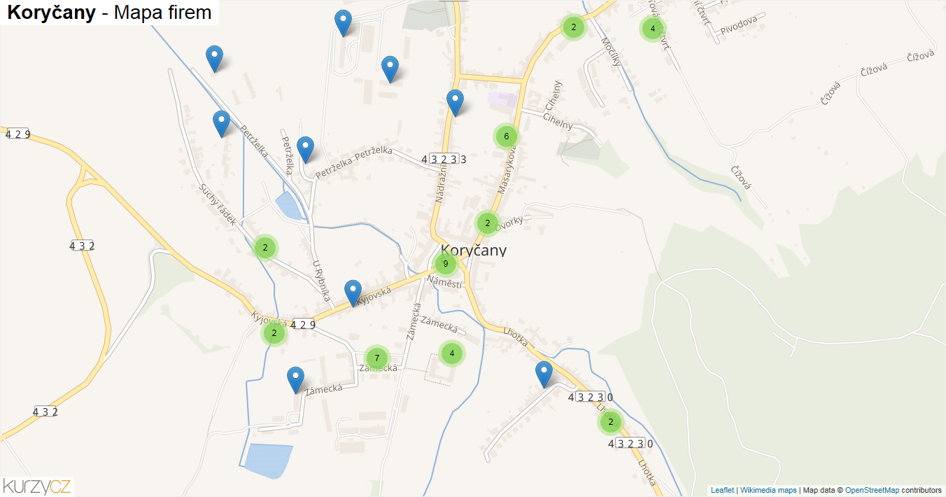 koryčany mapa Koryčany   mapy | Kurzy.cz