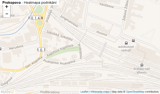 Mapa Prokopova - Firmy v ulici.