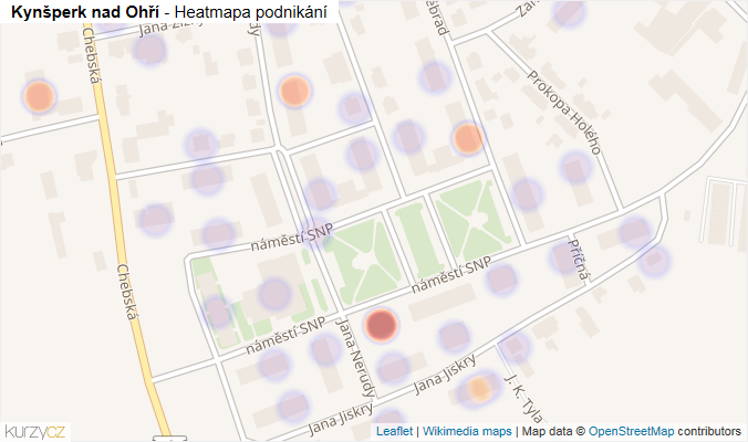 Mapa Kynšperk nad Ohří - Firmy v obci.