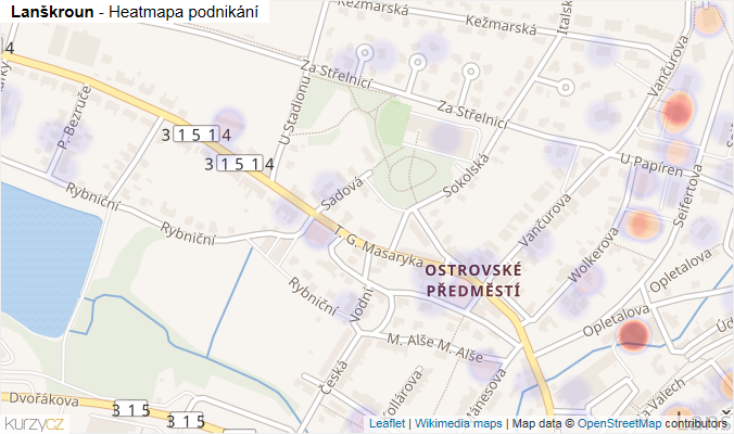 Mapa Lanškroun - Firmy v obci.