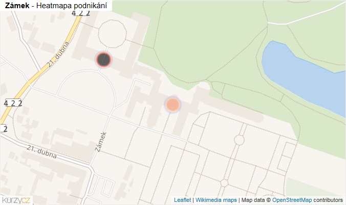 Mapa Zámek - Firmy v ulici.