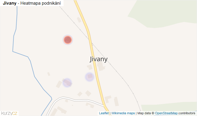 Mapa Jivany - Firmy v části obce.