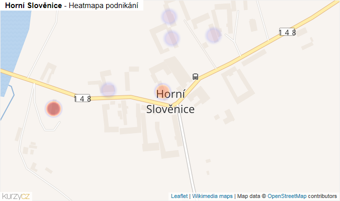 Mapa Horní Slověnice - Firmy v části obce.