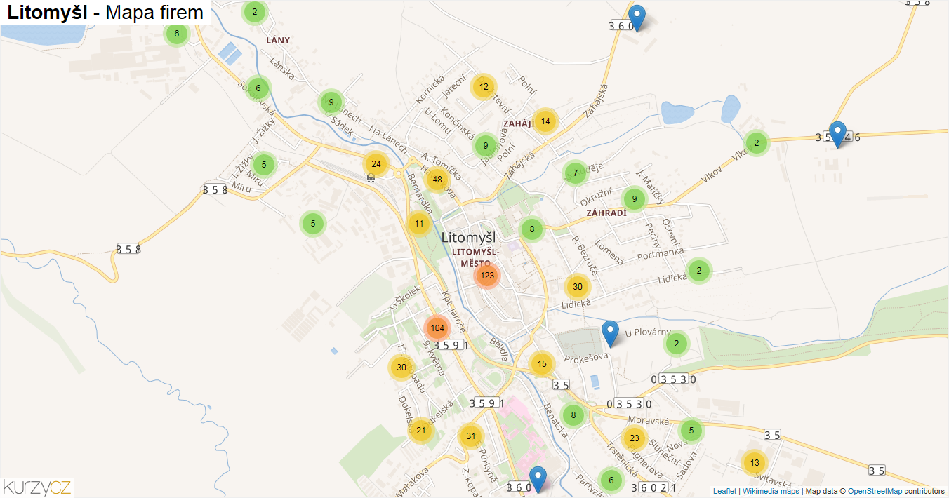 Litomyšl - mapa firem