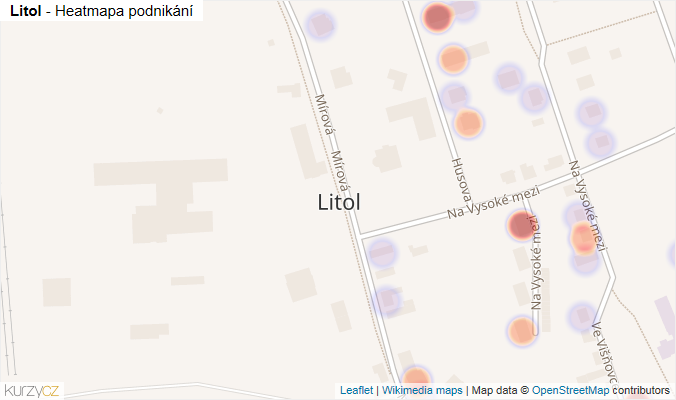 Mapa Litol - Firmy v části obce.