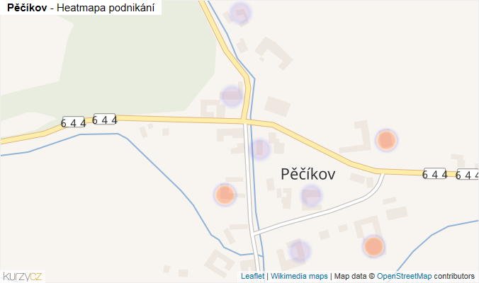 Mapa Pěčíkov - Firmy v části obce.