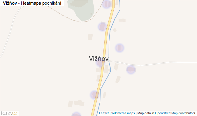 Mapa Vižňov - Firmy v části obce.