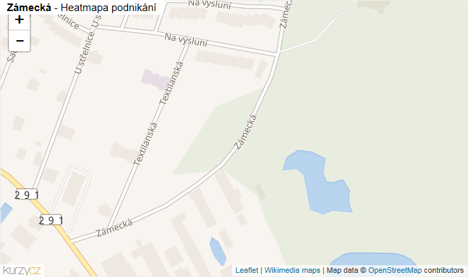 Mapa Zámecká - Firmy v ulici.