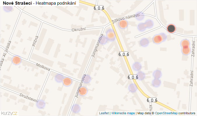 Mapa Nové Strašecí - Firmy v obci.