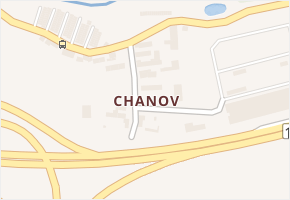 Chanov v obci Obrnice - mapa části obce