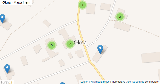 Mapa Okna - Firmy v obci.