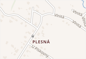 Plesná v obci Ostrava - mapa části obce