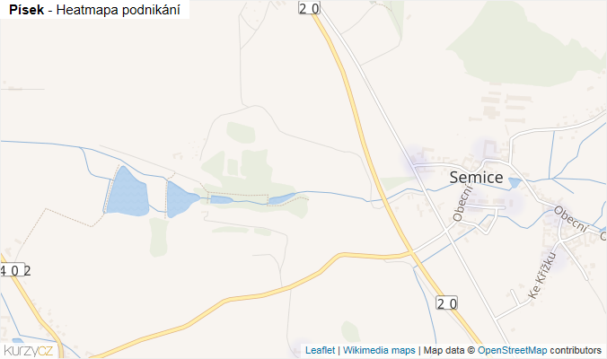 Mapa Písek - Firmy v obci.