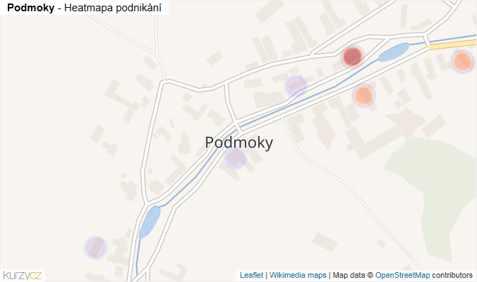 Mapa Podmoky - Firmy v části obce.