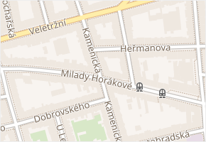 Kamenická v obci Praha - mapa ulice
