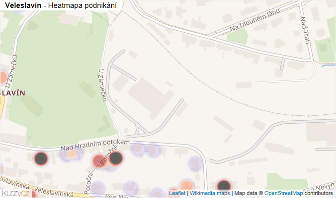 Mapa Veleslavín - Firmy v části obce.